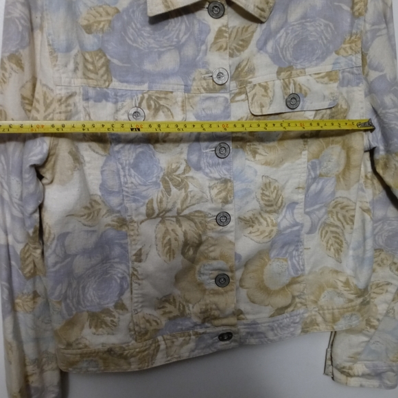 🧥VINTAGE BILL BLASS FLORAL DENIM JACKET SMALL WOMEN ,GIFT. 🎁 💝 - Picture 12 of 13